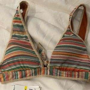 Sparkle, stripe bikini top. NWT